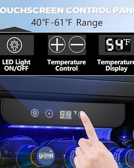 2.7 Cu.ft Beverage Refrigerator Cooler, 95 Can Mini Fridge Glass Door with Adjustable Shelves, Digital Temperature Display, Freestanding Small Drink Fridge for Home, Office or Bar(Black)