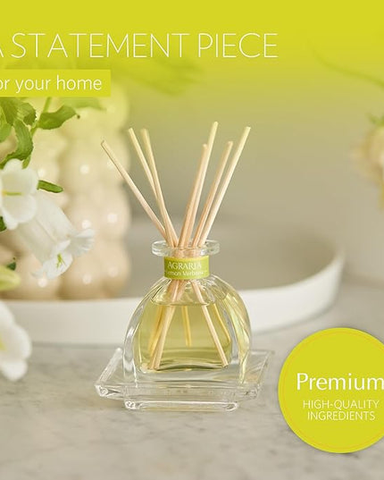 AGRARIA Lemon Verbena Scented PetiteEssence Diffuser, 1.7 Ounces with Reeds and a Flower