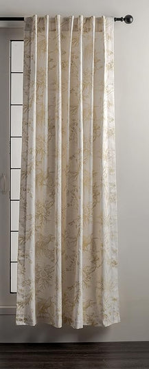 Maison d' Hermine Curtains for Living Room 100% Cotton 124 inch Length Two Panels Light Filtering Toile Curtains for Bedroom Windows with Rod and Loop Pockets Drapes (Paradise Sage, 50" W x 124" L)
