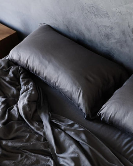 Cozy Earth King Pillowcases Set of 2 - Made of 100% Viscose from Bamboo, Ultra-Soft & Luxury, Woven from Naturally Breathable & Lightweight Fabric - Charcoal