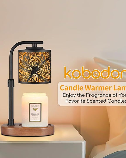 Candle Warmer Lamp with Timer, Electric Candle Lamp Warmer Birthday for Mom Women Home Bedroom Decor Wax Melt Warmer for Scented Wax with Jar Candles (Dragonfly)