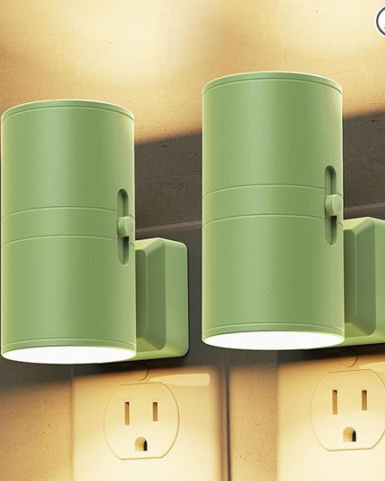L LOHAS LED Night Light, Modern Night Lights Plug into Wall, 2 Pack Dusk to Dawn Sensor Nightlights, 3000K 0-100LM Adjustable Brightness, Dimmable Night Lights for Hallway Bedroom Stairway