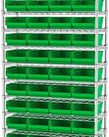 Akro-Mils 30150 Plastic Shelf Bins, Heavy Duty Storage Bins for Garage, Closet, and Drawer Organization, 12-Inch x 8-Inch x 4-Inch, Clear, 12-Pack