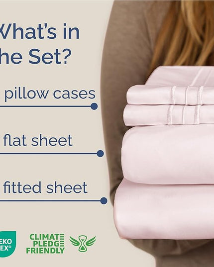 Full Size 4 Piece Sheet Set - Comfy Breathable & Cooling Bed Sheets Set - Hotel Luxury Bedding for Women, Men, Kids, Teens, Boys & Girls - Deep Pockets, Soft, Wrinkle Free - Oeko-Tex - Lavender Pink