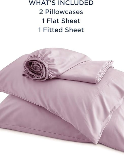 Bedsure Full Size Bed Sheets, Cooling Sheets, Rayon Derived from Bamboo, Breathable & Soft, Deep Pocket Up to 16 Inches, Hotel Luxury Silky Bedding for Hot Sleepers, Lavender