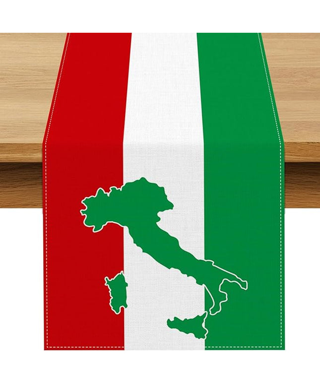 Italy Flag Table Runner Italian Themed Birthday Party Decoration Dining Room Home Kitchen Island Decor