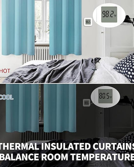 BGment Blackout Curtains - Grommet Thermal Insulated Room Darkening Bedroom and Living Room Curtains, Set of 2 Panels (42 x 63 Inch, Aqua)