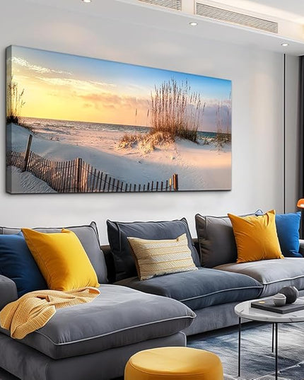 Canvas Wall Art for living room seaview sand dunes Seagrass landscapes bathroom Wall Decor Ready to Hang Home Decorations bedroom kitchen inspirational Canvas prints posters painting mural Artwork