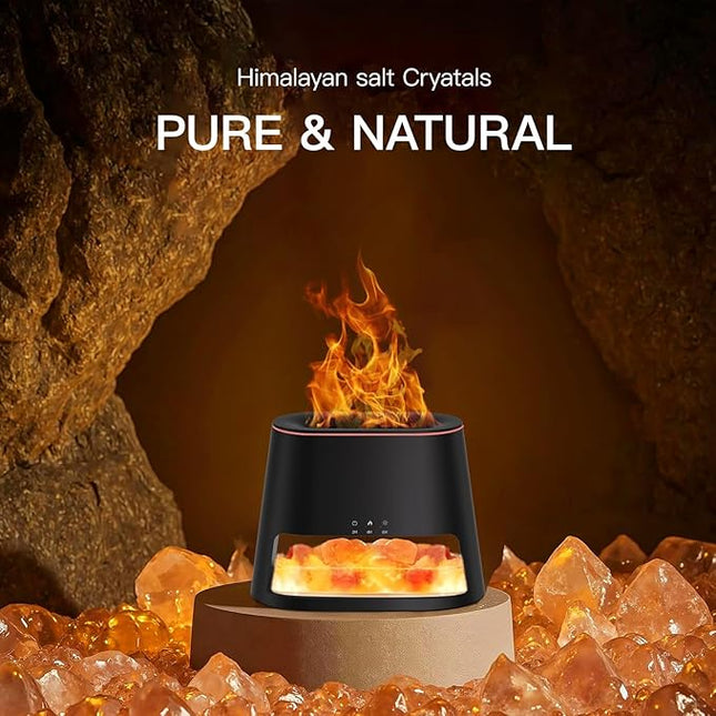 Luxury Himalayan Salt Lamp Humidifier & Aromatherapy Diffuser - 8 Color Mood Lighting w/Remote for Spa, Bedroom, Home Relaxation260ml (Black)