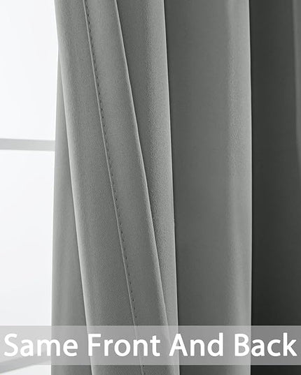Yakamok Dove Grey Room Darking 84 Inch Length 2 Panel Sets for Livingroom Dining Room Darkening Thermal Insulated Bay Window Hotel Modern Elegant Black Out Sunblock Curtins/Bedroom,70 x 84 Inches