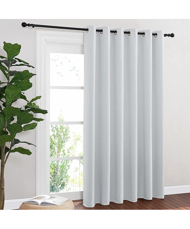 NICETOWN Patio Door Curtain Vertical Blinds, Reduce Sunlight Grommet Top Room Divider Curtain Panel Screen Partitions for Furniture Protecting (Greyish White, 80 inches Wide x 84 inches Long)