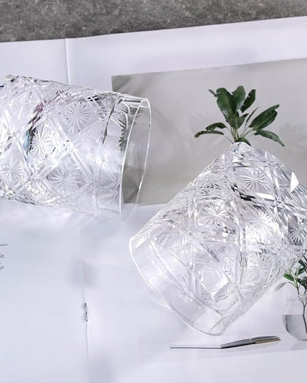 KAMMAK Old Fashioned Crystal Whiskey Glasses Set of 2, 8.45 oz (250 ml) Handmade Thick Base Tumbler with Delicate Rim & Seamless Design for Scotch, Bourbon, Cocktails, Lead-Free Barware