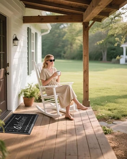 Yimobra Welcome Mat, Heavy Duty Durable Door Mats for Home Entrance Outdoor Indoor, Front Doormat for Outside Patio Floor Entry Porch Garage Office, Waterproof, Low Profile, 29.5 x 17, Black