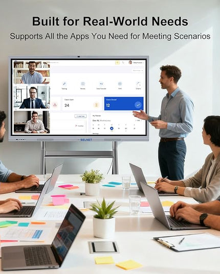 65 Inch Smart Board, Interactive Whiteboard, 4K UHD Touchscreen Digital Whiteboard, Built-in Android OS & Open App Ecosystem, Electronic Whiteboard for Classroom Office Hybrid Work Home (Board Only)
