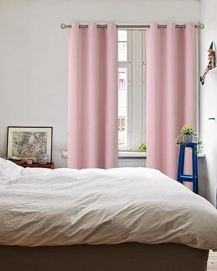 BGment Room Darkening Curtains 84 Inches Long - Grommet Thermal Insulated Drapes Window Treatment Curtains for Bedroom, 2 Panels, 42 x 84 Inch, Baby Pink