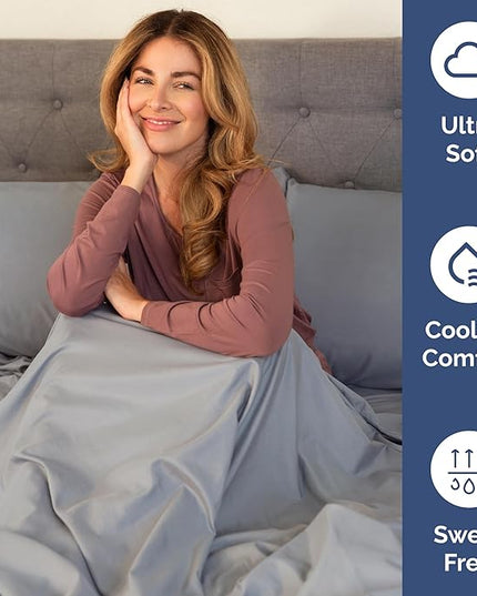 Twin Size 3 Piece Sheet Set - Comfy Breathable & Cooling Bed Sheets Set - Hotel Luxury Bedding for Women, Men, Kids, Teens, Boys & Girls - Deep Pockets, Soft and Wrinkle Free - Oeko-Tex - Steel Blue