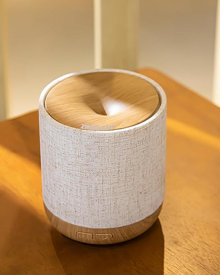 Essential Oil Diffuser 200ml with Fabric Cover and Night Lamp | Ultrasonic Aroma Diffuser | Humidifier w Lights | Room Decor | Small Humidifier for Bedroom | Gift (Light Brown)