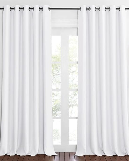 NICETOWN Extra Long Room Darkening Curtain 102 inches Long, Grommet Patio Door Curtain Thermal Drape Sound Reducing for Living Room/Bedroom (White, W66 x L102, 1 Panel)