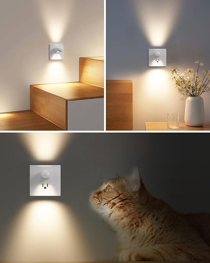 GEPLAD 6-Pack LED Night Light Plug-in Wall Outlet Light, Soft White 3000K,Dusk to Dawn Nightlight,Ambient Lighting,Nightlight for Bedroom, Bathroom, Nursery, Hallway, Kitchen