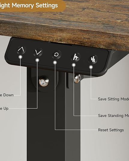 71x32 Inch Adjustable Standing Desk with 4 Legs, Stand-up Desk Features a Rectangular Top, Dual-Motor Lift, and Memory Presets (28-46Inch) for Home Offices or Computer Workstations, Rustic Brown