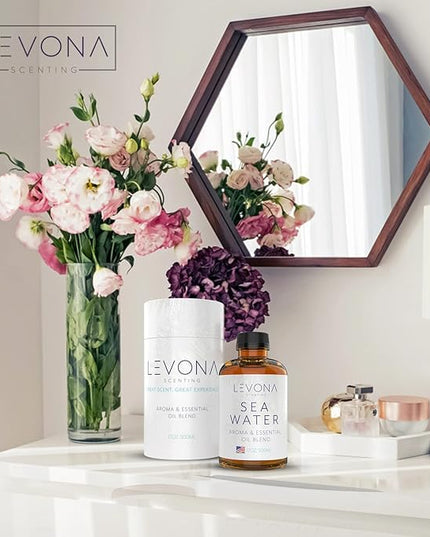 Levona Scent Essential Oil for Diffuser: Home Luxury Scents Fragrance Oil - Aroma Oil for Humidifiers - Hotel & Office Diffuser Oils - Essential Oils for Diffusers for Home - 500 Ml Sea Water