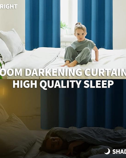 BGment Blackout Curtains - Grommet Thermal Insulated Room Darkening Bedroom and Living Room Curtains, Set of 2 Panels (52 x 84 Inch, Steel Blue)