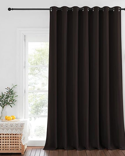 NICETOWN Patio Door Curtain Sound Blocking, Bedroom Privacy Room Divider Curtain, Thermal Insulated Blackout Closet Sliding Door Shade (1 Panel, 100" Wide x 120" Long, Toffee Brown)