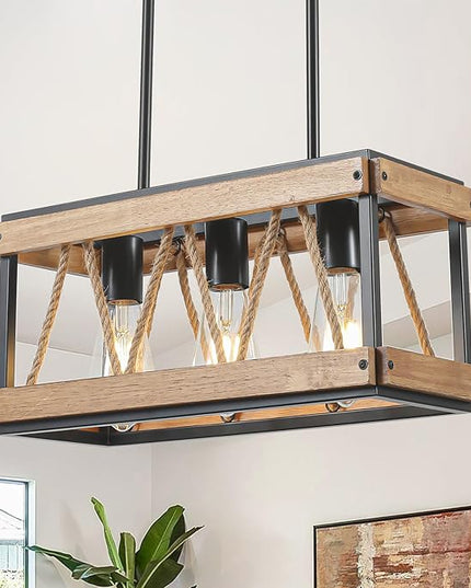 Farmhouse Light Fixtures, 3-Light Adjustable Kitchen Chandeliers Over Table, Vintage Pendant Lighting for Kitchen Island, Rustic Hanging Lights for Entryway Foyer Bathroom Dining Room