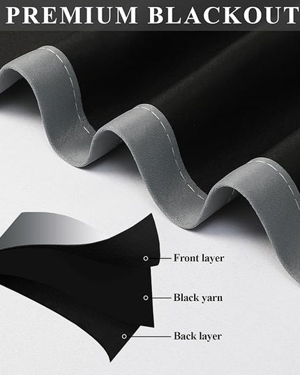 Estelar Textiler Gray Ombre Blackout Curtains for Bedroom 72 Inches Long for Bedroom, Grey and Greyish White Room Darkening Thermal Insulated Grommet Window Drapes for Living Room,52x72 Inch,2 Panels