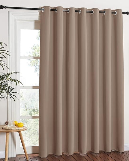 NICETOWN Blackout Blinds for Patio Door - Sliding Door Insulated Blackout Curtains, Extra Wide Curtain for Villa/Hall/Parlor (100 inches W x 84 inches L, Cappuccino)