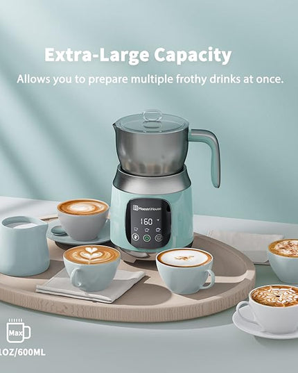 Maestri House Milk Frother, 21OZ Variable Temp and Froth Thickness Milk Frother and Steamer, Smart Touch Control Milk Warmer, Dishwasher Safe, Memory Function for Latte Cappuccino Hot Chocolate