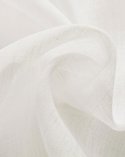 Joydeco Sheer Curtains 108 Inches Long, Cream Curtains for Living Room 2 Panels Set, Ivory Curtains Window Privacy Assured with Light Filtering(W52 x L108 Inch,Ivory)