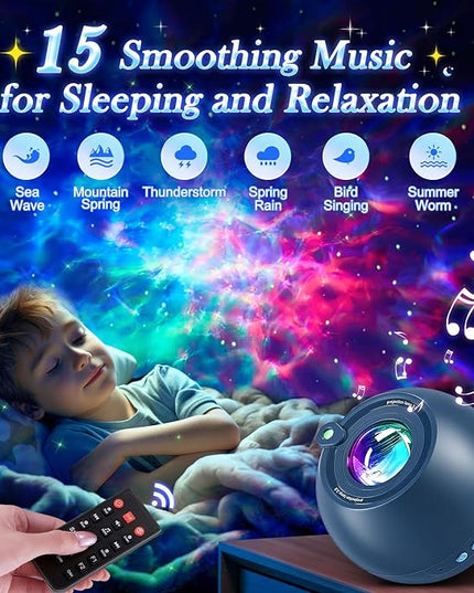 Star Projector Galaxy Projector for Bedroom, 15 White Noises+15 Colors Galaxy Night Light Projector for Kids Room,Bluetooth White Noise Machine for Sleeping Star Lights,Shower Lamp Gifts for Teen Boys