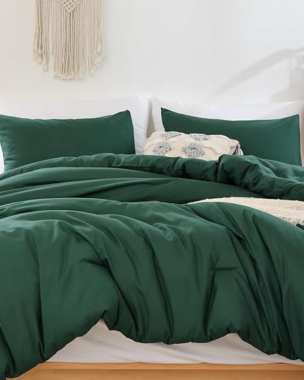 ROSGONIA Comforter Full Size for Girls Boys Teen,3pcs(1 Dark Emerald Green Comforter & 2 Pillowcases),Soft Kids Comforter Sets All Season Dorm Bedding