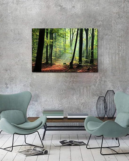 Nature Wall Art Large Forest Art Canvas Wall Decor Green Tree Canvas Print Artwork Decor for Living Room Mountain Wall Art Landscape Pictures for Bedroom Home Office Decorations (32x48inches)