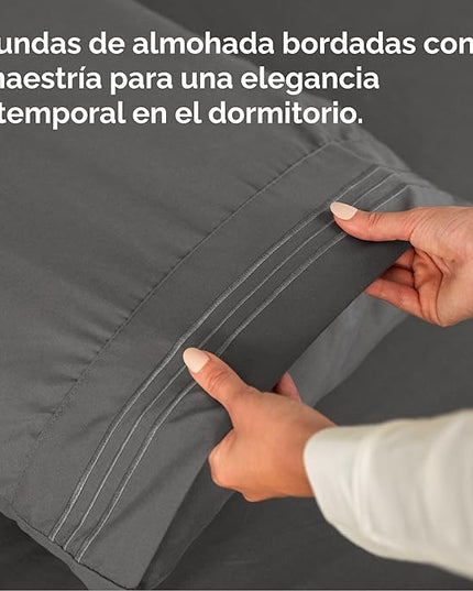 Cal King Size 4 Piece Sheet Set - Comfy Breathable & Cooling Bed Sheets Set - Hotel Luxury Bedding for Women, Men, Kids, Teens, Boys & Girls - Deep Pockets, Soft, Wrinkle Free - Oeko-Tex - Charcoal