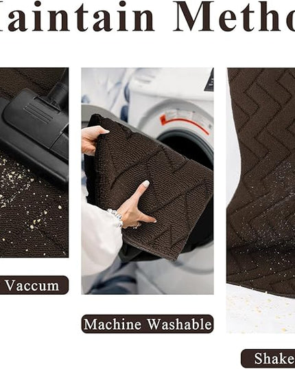 hicorfe Indoor Doormat,Front Back Door Mat Rubber Backing Non Slip Door Mats 24"x71" Absorbent Resist Dirt Entrance Doormat Inside Floor Mats for Entryway Washable Low-Profile(Coffee)