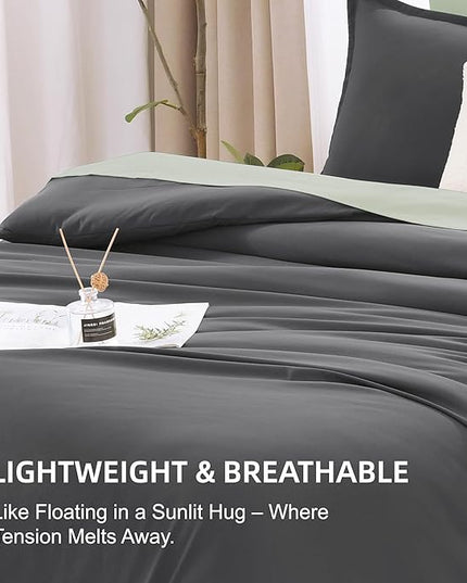 Litanika Twin XL Comforter Set Dark Grey - 2 Pieces Extra Long Bed Set for College Dorm, All Season Bedding Set for Girls and Boys