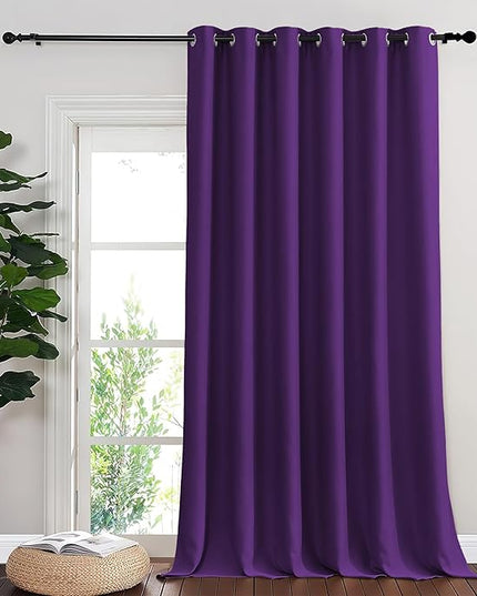 NICETOWN Blackout Sliding Glass Door Curtains, Room Darkening Thermal Insulated Curtains for Living Room Bedroom, Extra Wide Window Drapes, 1 Panel, W80 x L118, Royal Purple