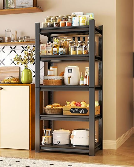 Storage Shelves, Garage Metal Shelving Unit, Adjustable, Double-Layer Column with Reinforced Ribs, Heavy-Duty, Capable of Bearing 3000 lbs, Suitable for Garage, Warehouse, Kitchen Storage