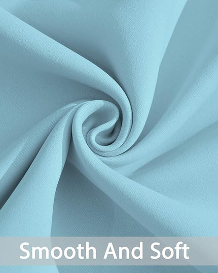Yakamok Blackout Curtains Room Darkening Thermal Insulated with Grommet Window Curtain for Bedroom, 38Wx84L inch, Sky Blue, 2 Panels