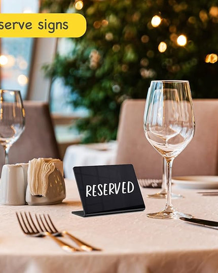 PigPotParty Acrylic Mini Chalkboard Signs for Outdoor Party Buffet, 12 Pcs 4"x3", Glossy Black Elegant Food Labels for Wedding, Table Signs, Place Cards, Include 2 Wet Erase Markers