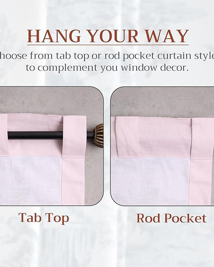 Maison d' Hermine Curtains for Living Room 100% Cotton 84 inch Length Two Panels Light Filtering Curtains for Bedroom Windows with Rod and Loop Pockets Drapes (Canne Pale Pink, 50" W x 84" L)