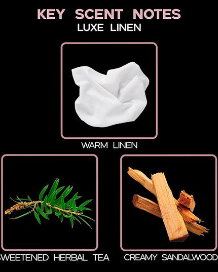 LOVSPA Reed Diffuser Set, Euphoria Luxe Linen Scented Oil Diffuser with Sticks, Home Fragrance Accessories for Bathroom Shelf Decor, Aroma Diffusers for Home or Office Fall Decor, USA Made