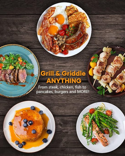 Electric Indoor Grill Griddle, CUSIMAX Smokeless Grill, Portable Korean BBQ with Turbo Smoke Extractor Technology, Non-stick Removable Plate & Griddle Plates