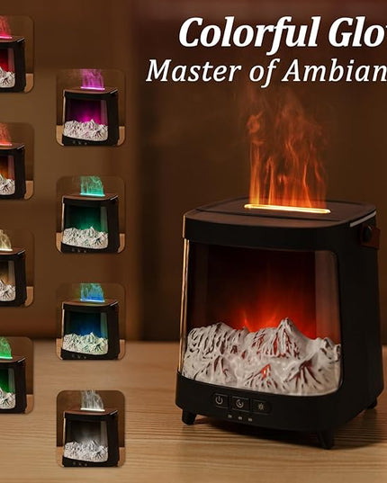 Essential Oil Diffuser for Home, Bedroom Humidifiers, Air Scent Aroma Aromatherapy Ultrasonic Machine Timer Small Mini difusor de Aromas para casa Living Room Office Decor Gifts Fireplace Aurora