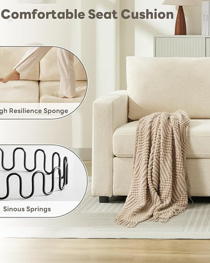 Tbfit Sectional Couch Loveseat, 79" Modern Comfy Sofa with Deep Seat, Removable Cover & Reversible Cushion, Beige