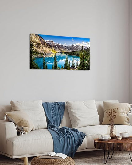 KREATIVE ARTS Canvas Prints Wall Art Canada Moraine Lake And Rocky Mountain Landscape Pictures Modern Canvas Painting Giclee Artwork For Home Decoration 20x40