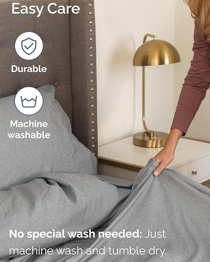 Extra Deep Full Sheet Set - 6 Piece Breathable and Cooling Sheets - Hotel Luxury Bed Sheets Set - Easy Fit - Soft, Wrinkle Free and Comfy Sheets Set - Heathered Grey Sheet Set with Extra Deep Pockets