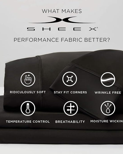 SHEEX Original Performance Cooling Pillowcases, Ultra-Soft King Pillowcase Set, 2 Cooling Pillow Covers, Carolina Blue